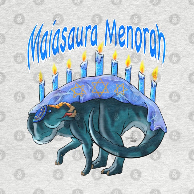 TWD Holidinos: Maiasaura Menorah (Text) by tygerwolfe